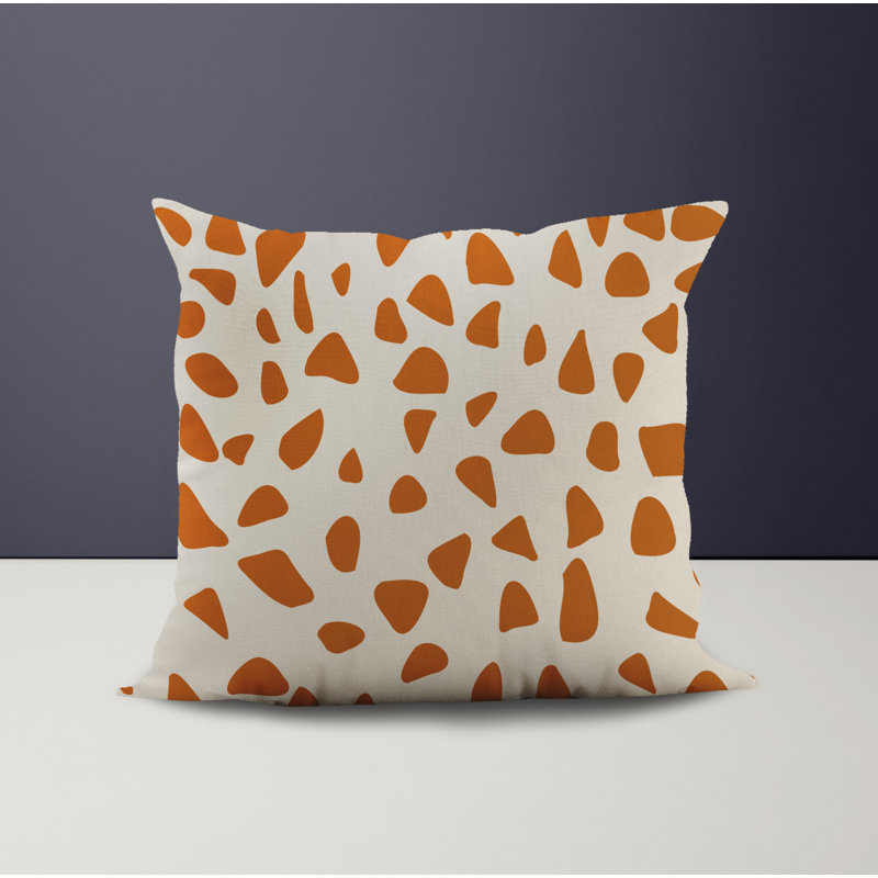 Jeté carré en polyester intérieur / extérieur, L 19 po x H 19 po, Orange