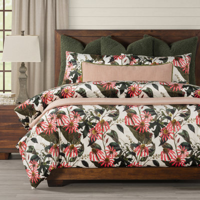 Floral Print Velvet Duvet Cover and Insert Set