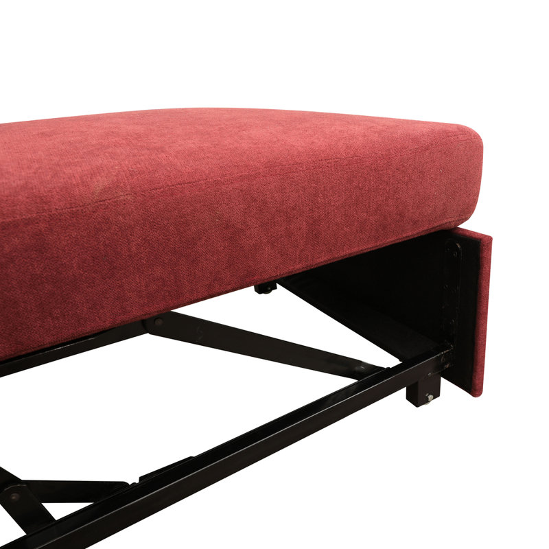 Fauteuil convertible 1 pièce vert avec dossier réglable et rangement, Rouge