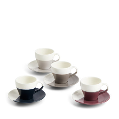 4 Piece Espresso Cup & Saucer Set