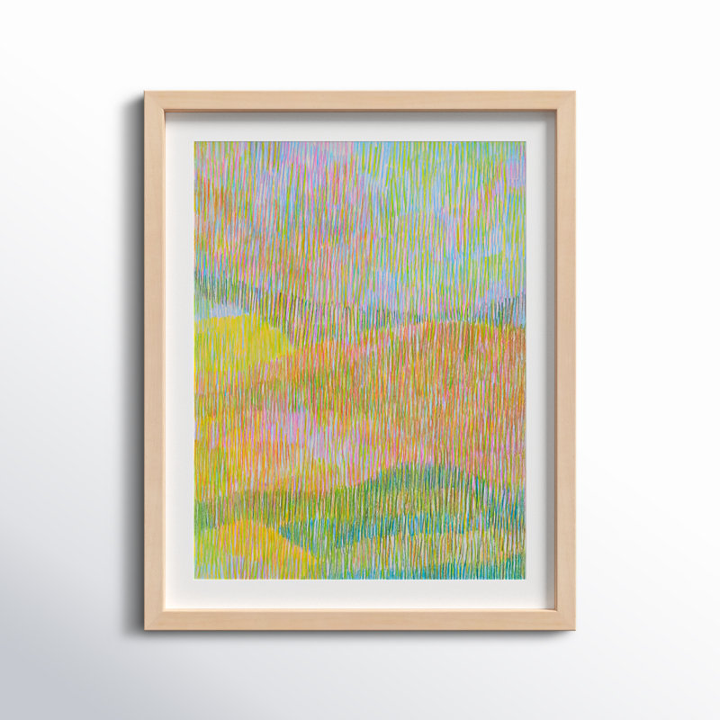 «Summerhill» par Jacques Pilon - peinture encadrée, Brun, H 38 po x l 30 po x P 1,25 po