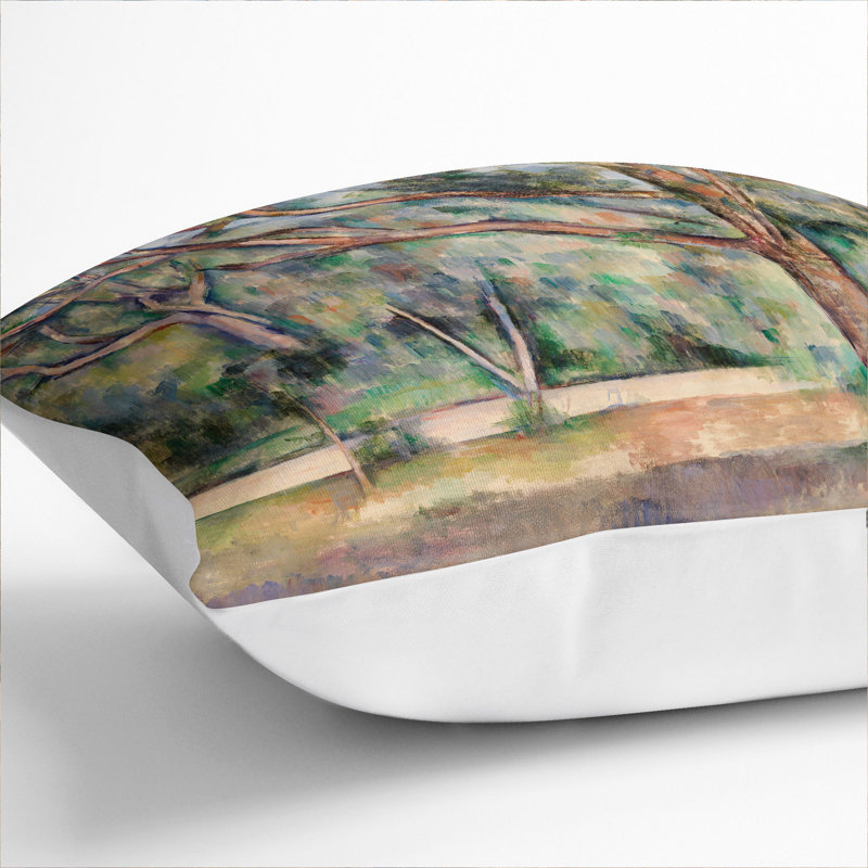 Trees and Road Scatter Cushion, White, 40cm H x 40cm W x 15cm D
