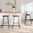 llle Solid Wood Backless Saddle Seat with Footrest Stool Set-1183390028-1183390024-1183390070
