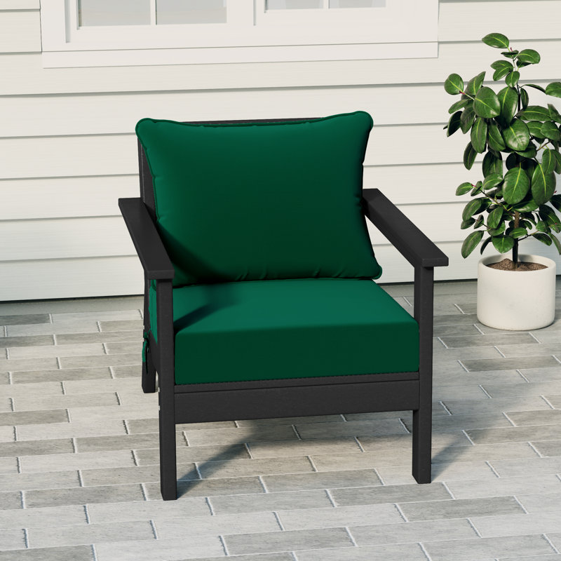 Chaise avec coussins Hydea, Noir, Vert