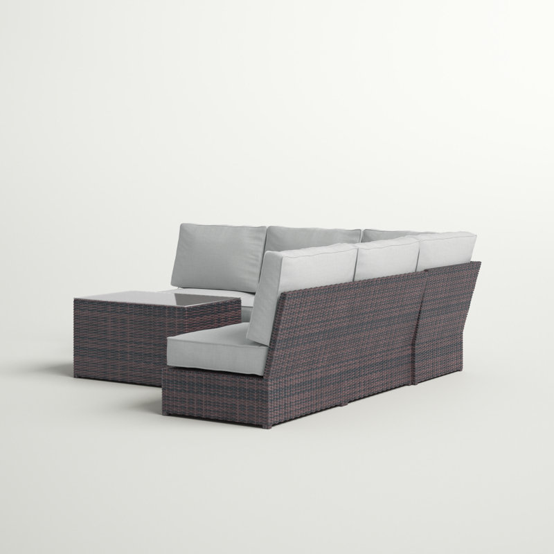 Widener Fully Assembled 4 - Person Seating Group with Cushions | No Assembly, Espresso