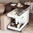 Adjustable End Table With Wheels, 360°rotating Top, Storage Space, Wood Grain Texture And Vertical Striped Design-2071764992