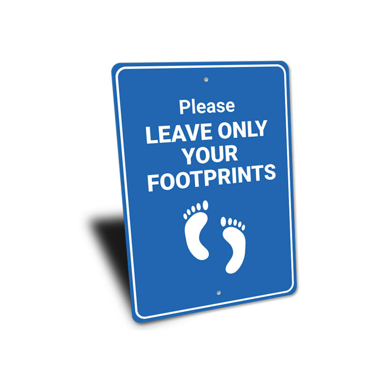 Signe d'empreintes de pieds seulement, H 14 po x l 10 po x P 0,04 po