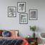 Ensemble de 4 feuilles de palmier noir et gris, impression murale encadrée sur papier, impression 4 pièces-93012069-93012070