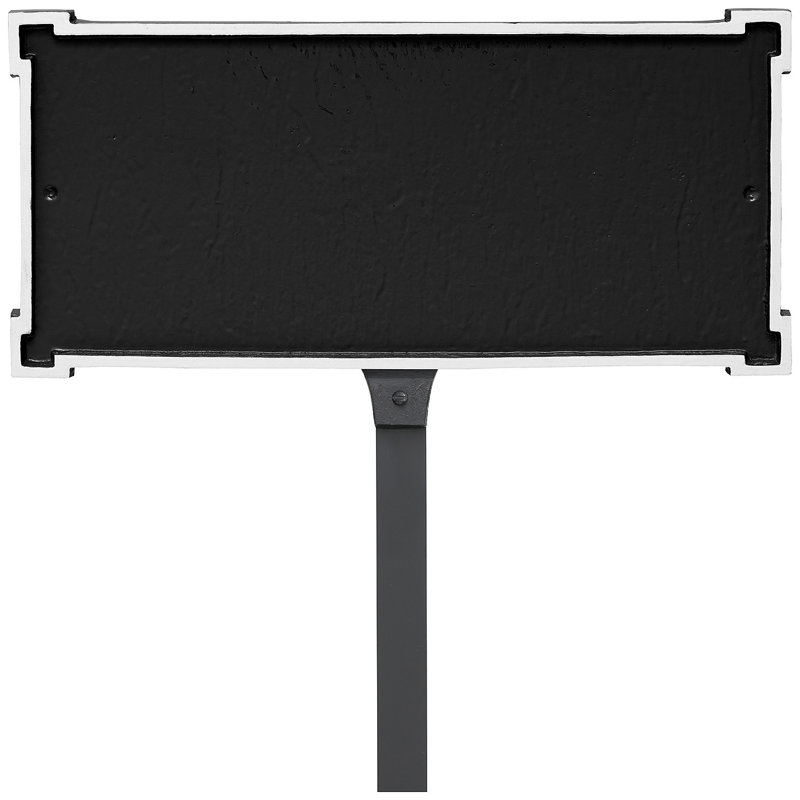 New Yorker 1-Line Lawn Address Sign, Black/White