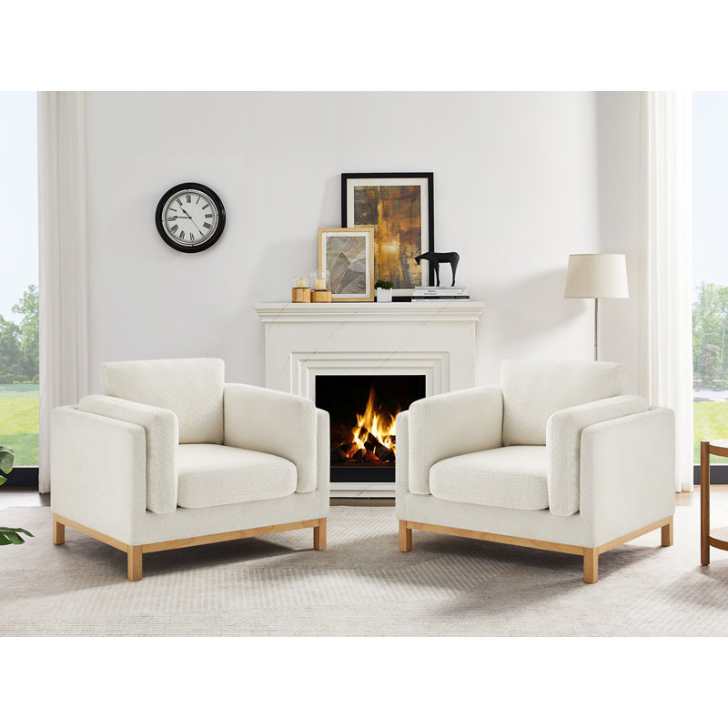 Chaises d'appoint surdimensionnées 41,34 po Chanequa, White