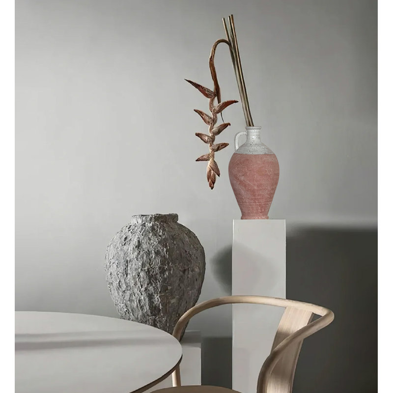 Vase à fleurs avec poignée, grand vase de ferme rustique