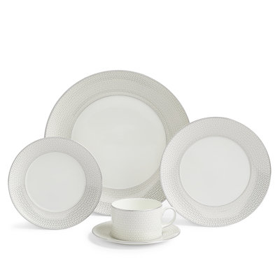 Gio Platinum 5-Piece Dinnerware Place Setting, Service for 1