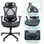 Fauteuil de bureau ergonomique en filet avec fonctions personnalisables - lombaire, accoudoir, roue silencieuse pour siège de bureau / maison réglable réglable pour un travail efficace et à domicile
