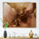 Aquarelle dessiné à la main sur fond brun avec de l'or - Reproduction d'art graphique sur toile
