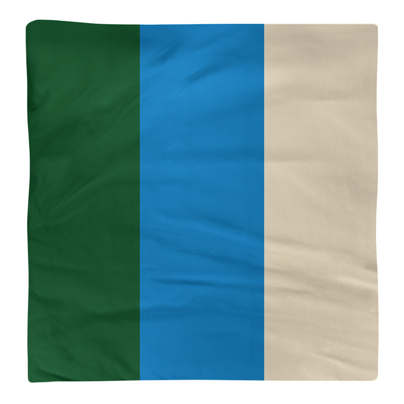 Milwaukee Striped Square Napkin, 22" W x 22" L, Good Land Green/Great Lakes Blue/Cream City Cream, Polyester