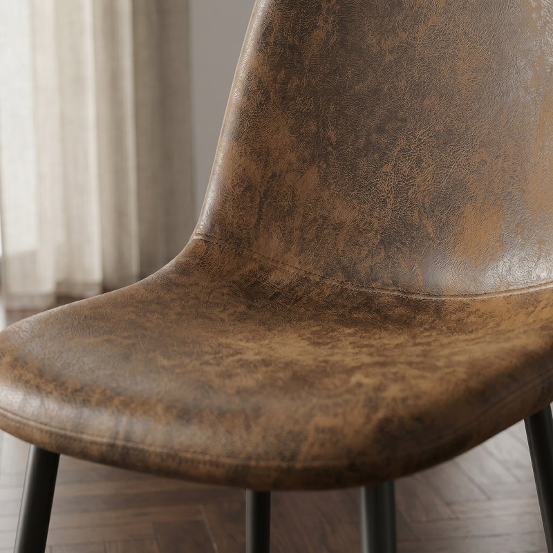 Ensemble de 4 chaises de salle à manger rembourrées en tissu de style moderne