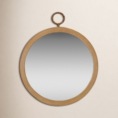 Darry Wood Round Mirror