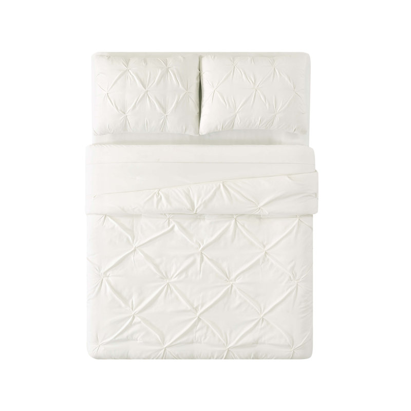 Ivory King Microfiber Pintuck Comforter Set