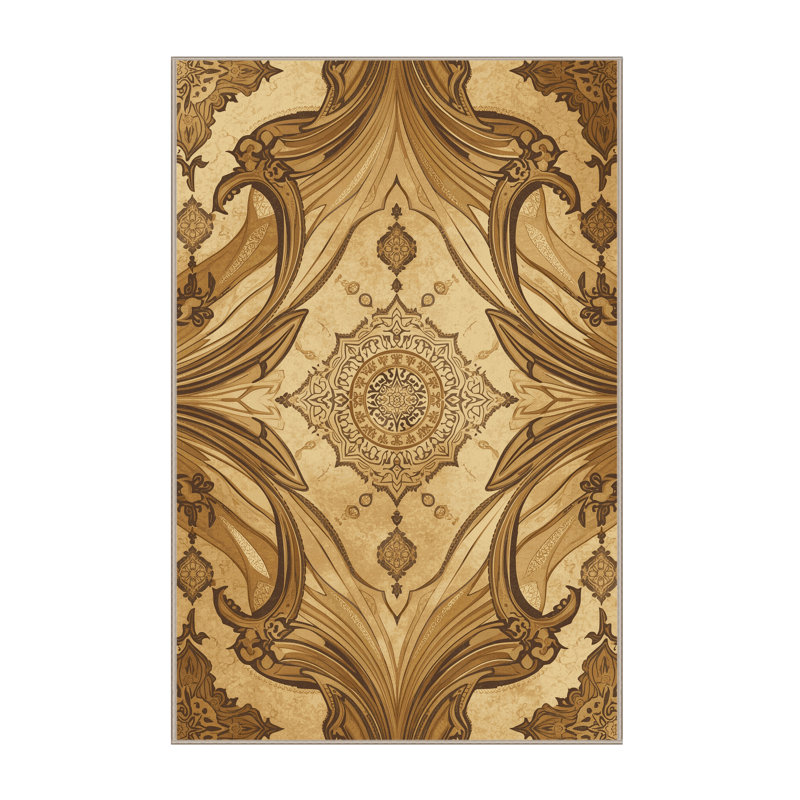 Tapis oriental brun lavable à la machine Botkins, 8 x 10