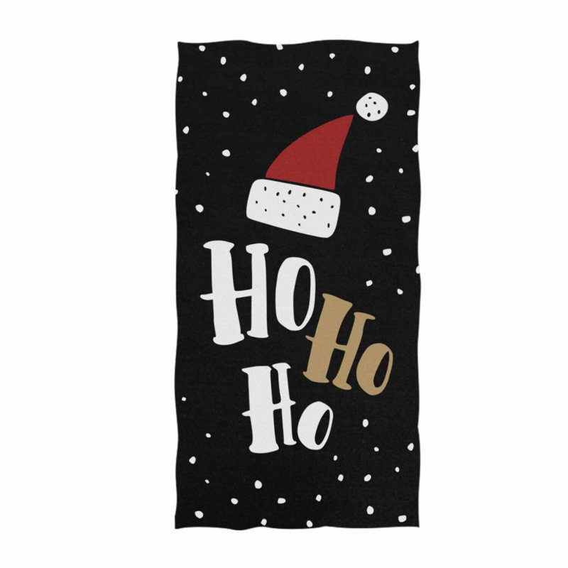 Hohoho Snowflake Laughter Red Hat Soft Hand Towels - 16x30 for Bathroom, Hotel, Gym, Spa