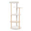 Tour à chat en bois pour chats d'intérieur, maisonnette grimpante à 5 niveaux avec poteaux à griffer en sisal beige