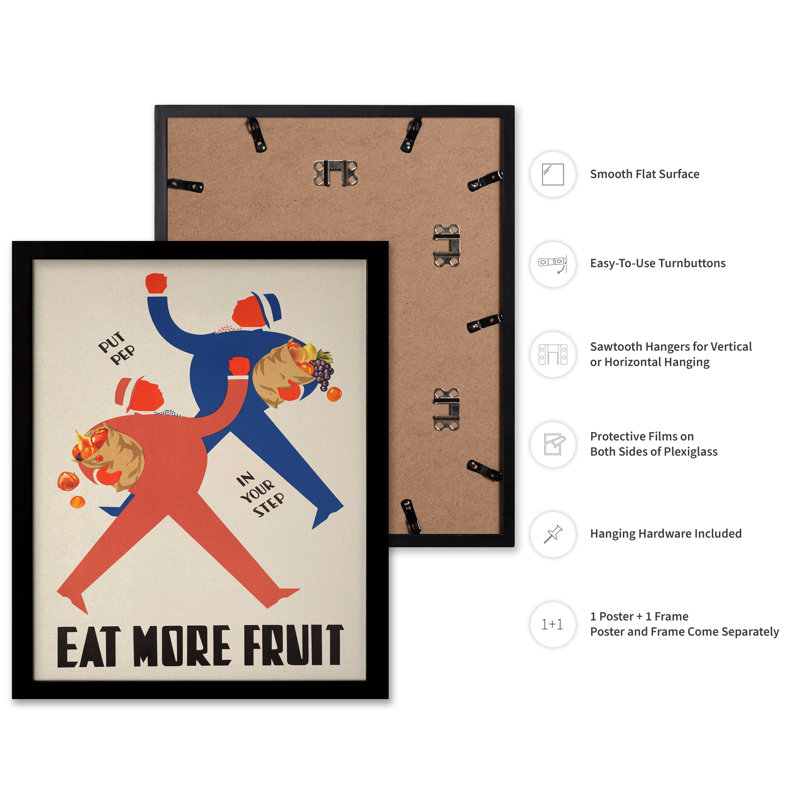 Eat More Fruit No1, Cadre noir, Affiche, H 08 po x l 10 po