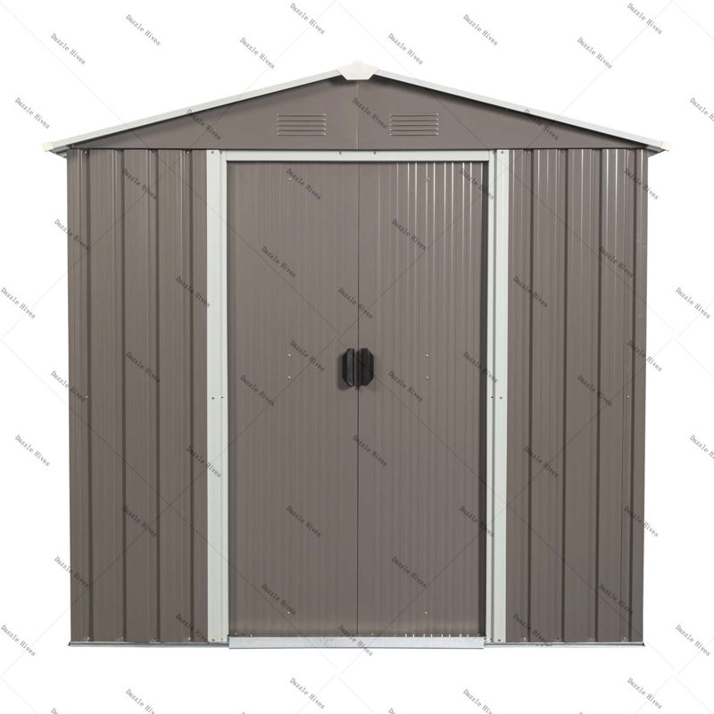 Remise de rangement extérieure en métal, H 72,44 po x l 46,85 po x P 72,44 po
