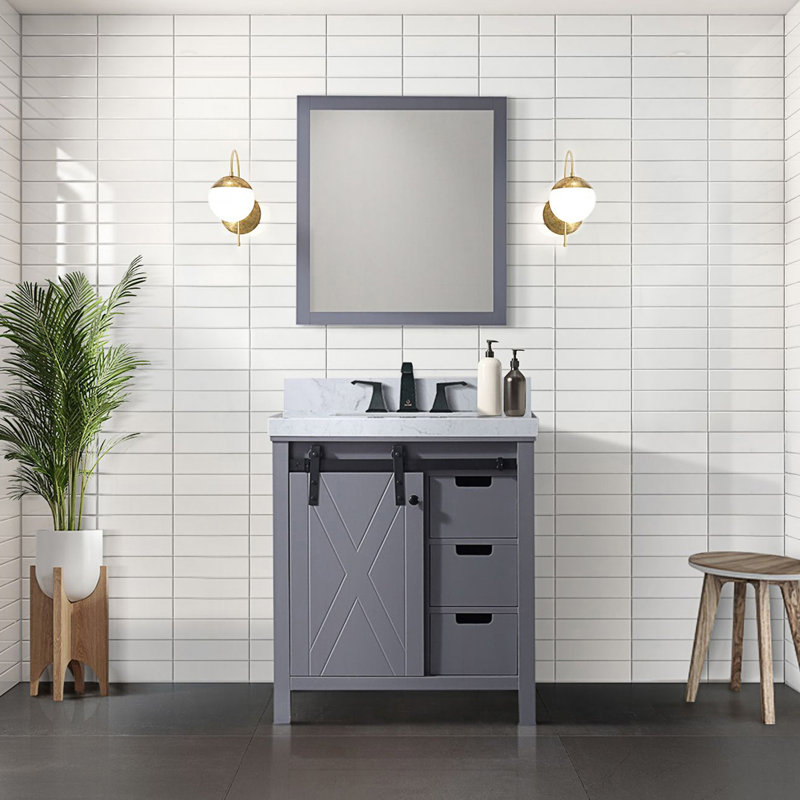 30 po X P 22 po D Meuble-lavabo avec comptoir en marbre de Carrare