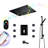 Pescia 23x31 Remote Controlled Matte Black Thermostatic LED Rainfall Waterfall Shower System