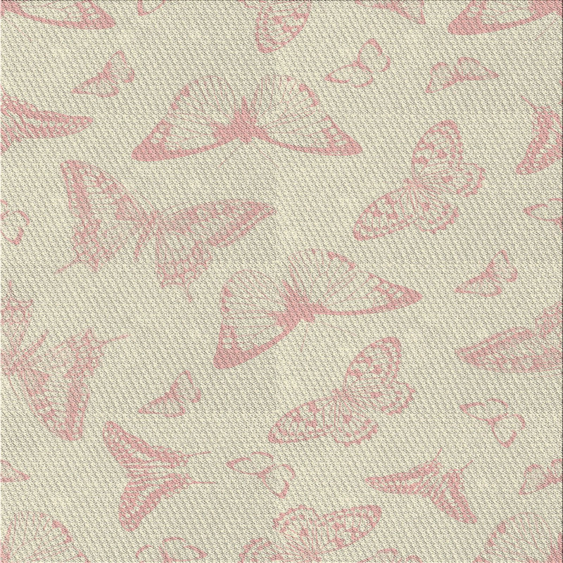 Tapis de zone rose/beige à motifs, Carré 6 pi