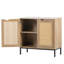 Buffet 31,5, armoire de rangement décorative avec 2 portes en rotin, crédence