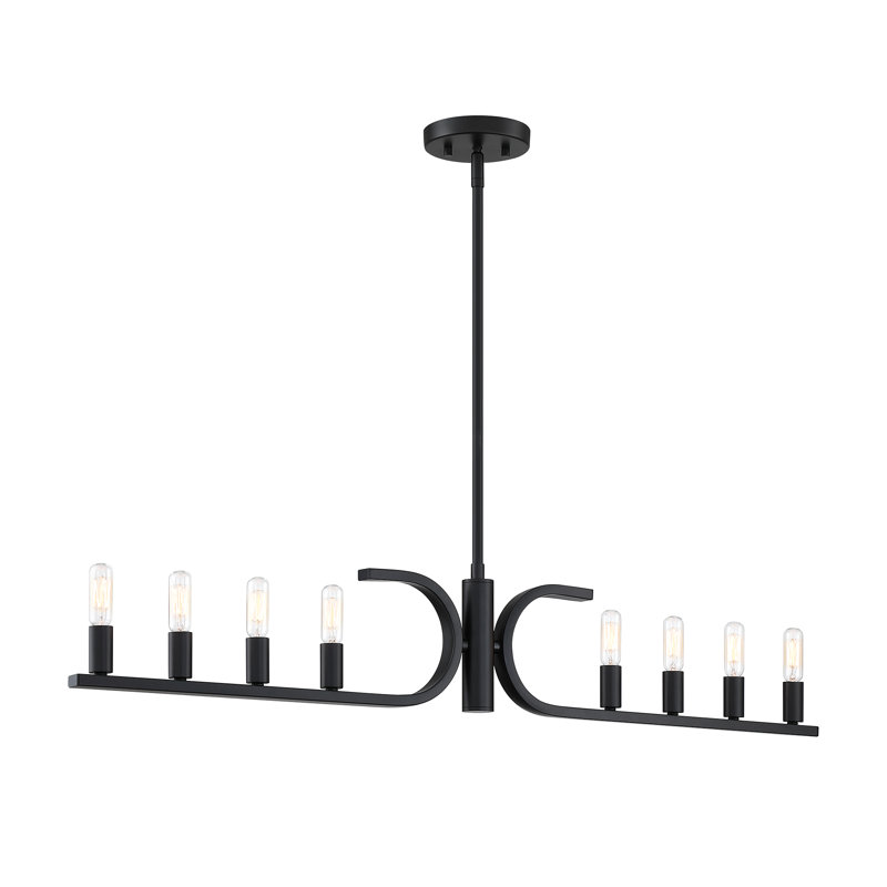 Luminaire suspendu unique et remarquable à 8 lumières noir mat d'yahli