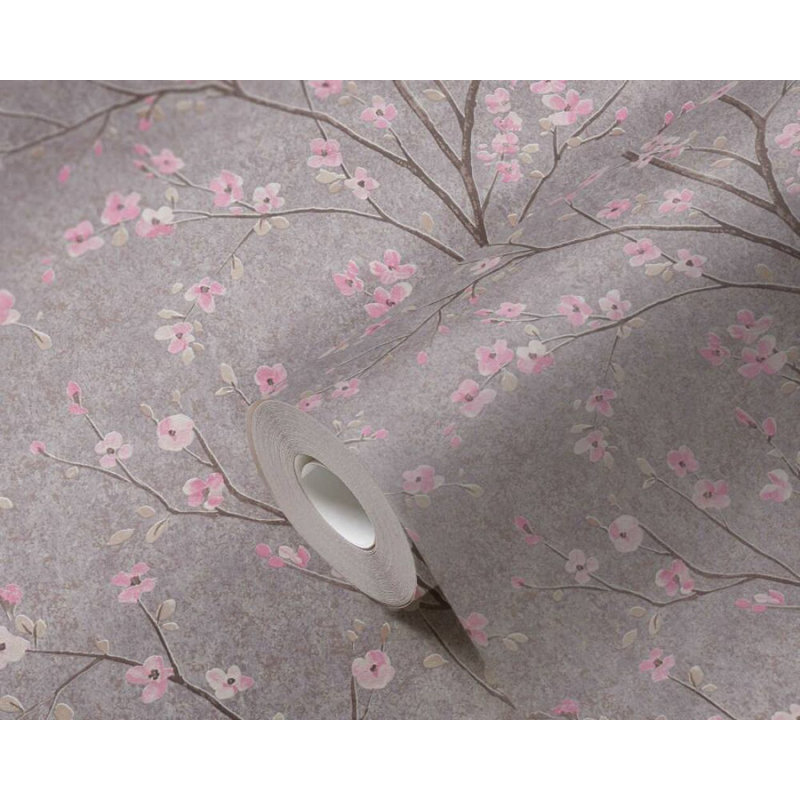 Papier peint texturé moderne Airi Walldingings, Gris / rose