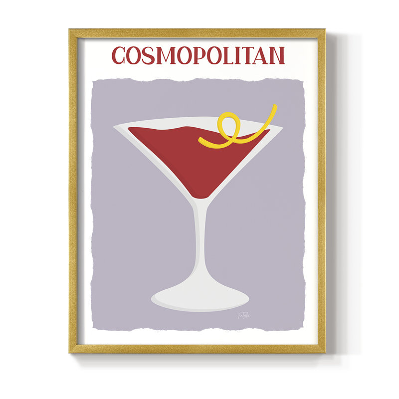 Cosmo, reproduction encadrée - bois massif, H 11 po x l 9 po, Doré