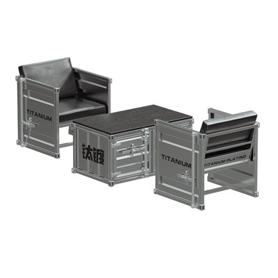 Ensemble de salle à manger de style industriel avec table et chaises rectangulaires L 39,4 po x l 23,7 po