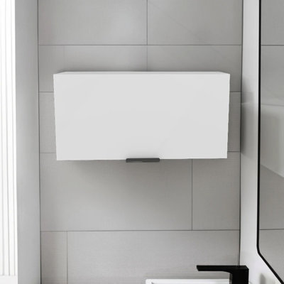 Elsah Pull-Up Door Wall Cabinet, Compact Kitchen, Garage Or Bathroom Storage Unit