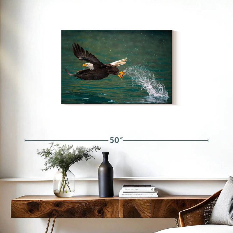 Brampt Eagle Catching Prey, 20" H x 30" W