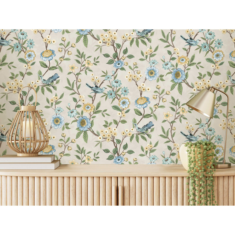 Papier peint Elspeth, Bleu clair