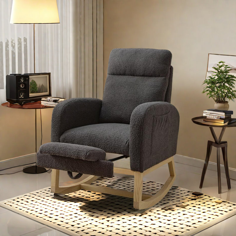 Experience The Ultimate Comfort And Style With Our Modern Nursery Rocking Chair With Footrest. This Chair Is Perfect For Creating A Cozy And Relaxing Atmosphere In Your Baby's Room Or Any Living Space. Its Thoughtfully Designed Curve Ensures A Gentle Rock
