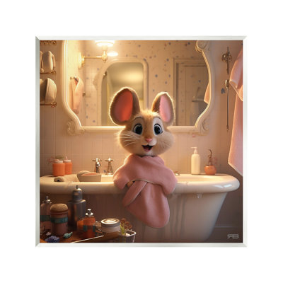 Souris dans un bain relaxant, art mural par RB