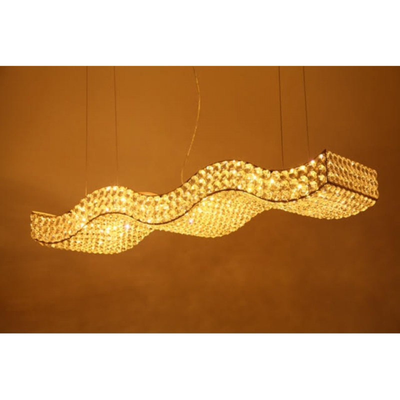Lustre suspendu rectangulaire à 18 lumières Joktan, Laiton brossé, H 24 po x l 12 po x P 4 po, Turquoise
