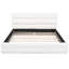 Grand lit plateforme tapissier en blanc avec construction en bois et tête de lit confortable, sans sommier tapissier, capacité de charge de 500 lb, taille de 81 po x 61 po - matériaux de conception élégante, ressort, longueur de 87,8 po-121098436