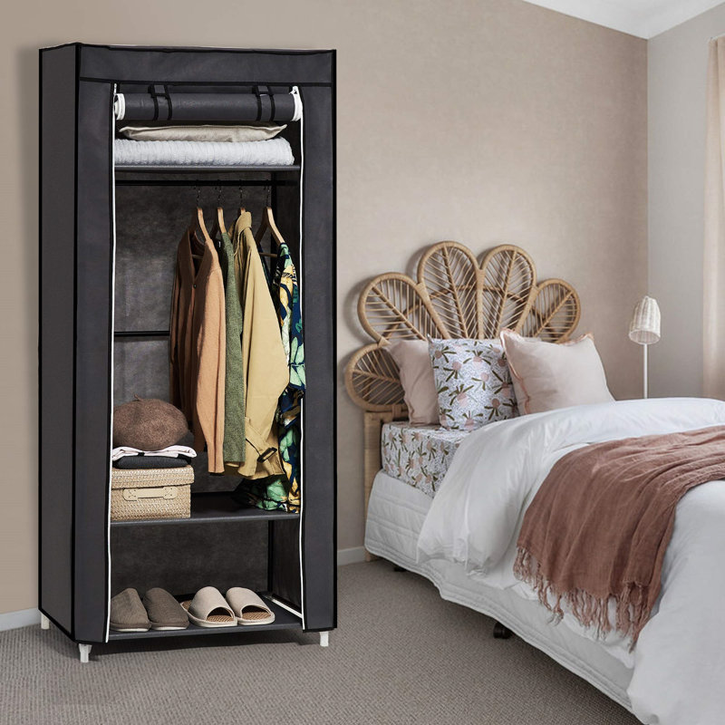 URBNLIVING Metal Wardrobe, Grey