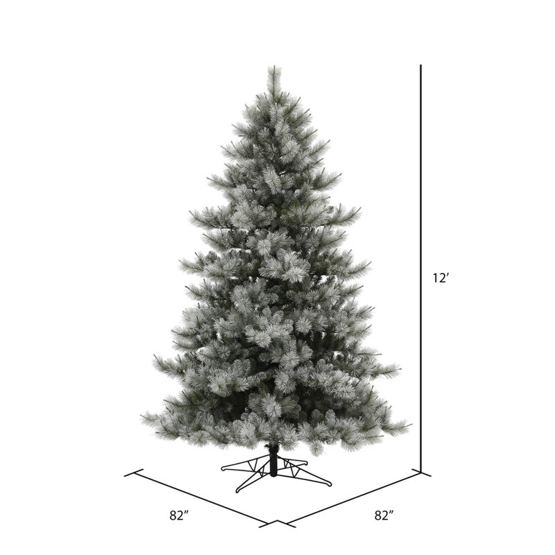 Vickerman Flocked Cayce Pine Artificial Christmas Pine Christmas Tree, 12' H