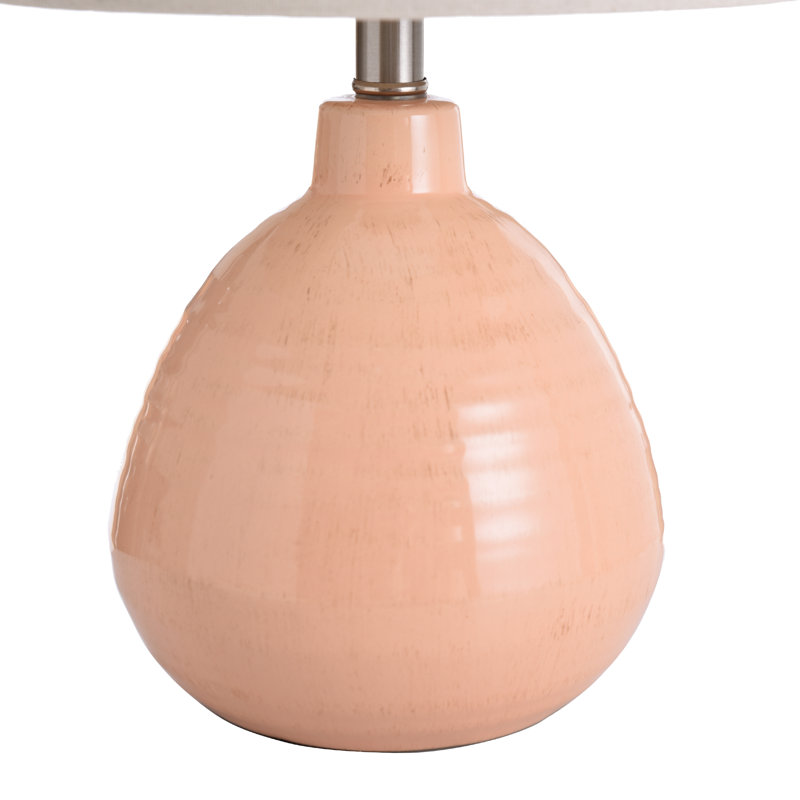 Lampe de table en céramique 21 po Alverez, Brume d'orange
