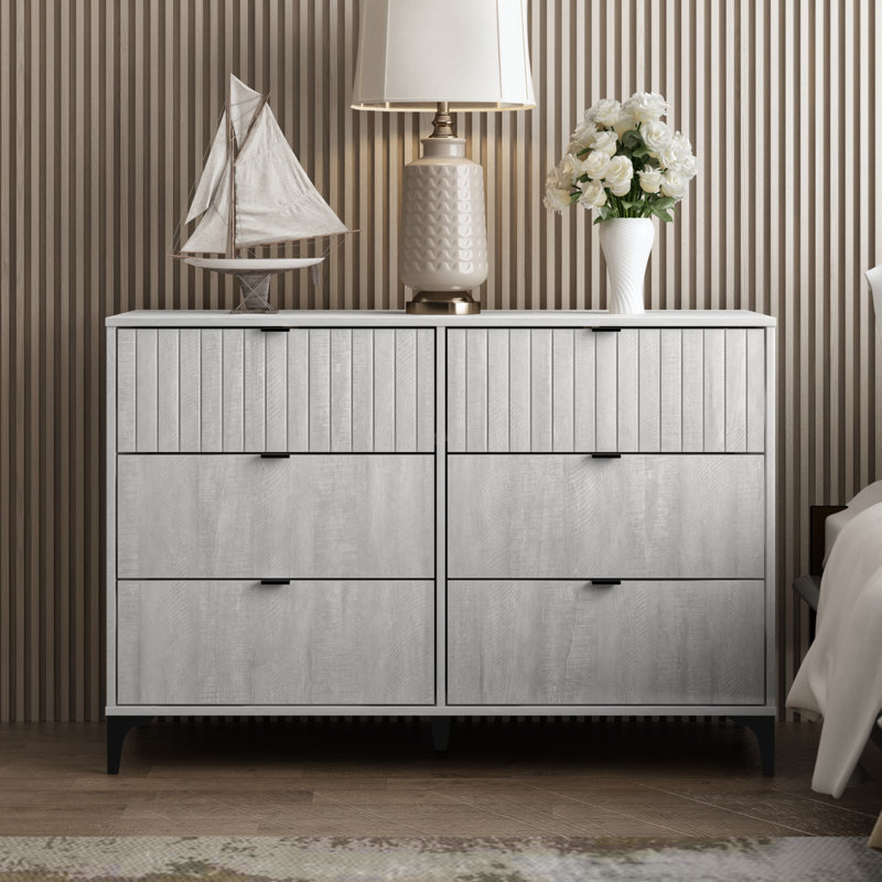 Norcross 46.5" W 6 Drawer Dresser, Grey