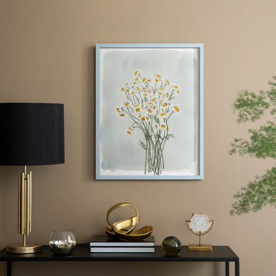 «Chamomile Bouquet I», reproduction encadrée - bois massif