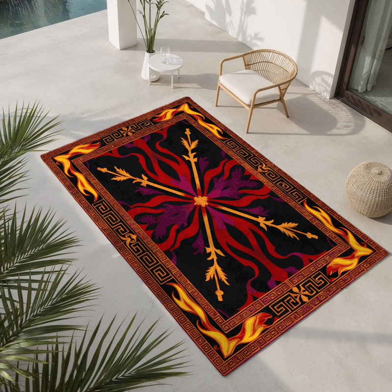 Enchanted Wreath Indoor And Outdoor Area Rug, Rectangle 4' x 6'