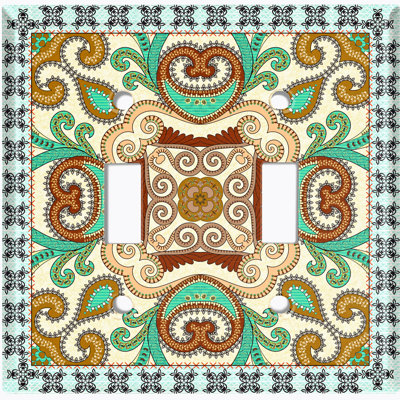Patterned 2 - Gang Toggle Light Switch Standard Wall Plate