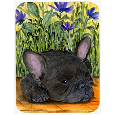 Planche à découper en verre bouledogue french caroline